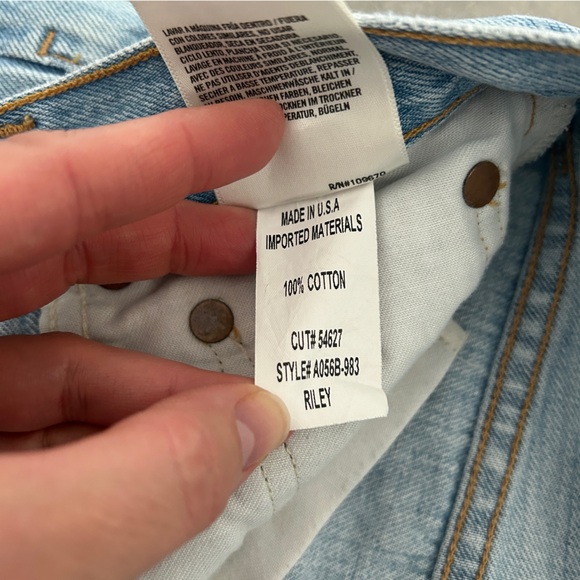 AGOLDE Riley high rise straight crop light wash distressed jeans size 26 - Picture 4 of 6